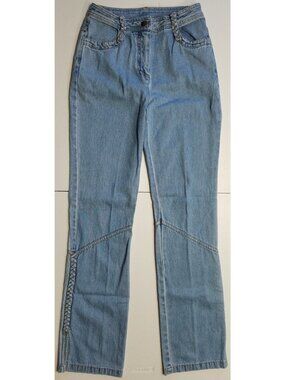 Together Blue Jeans Braided Belt Loops & Ankle Accents Western Boho Women's 6T
